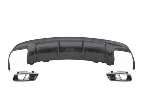 MERCEDES W117 CLA IÇIN UYUMLU CLA 45 GORUNUM DIFUZOR &amp; EGZOZ SETI 16-19 SILVER EGZOZ ILE